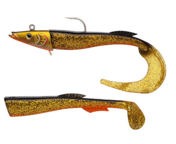 Berkley Power Sandeel Shad 21cm - 130g - Gold Motoroil