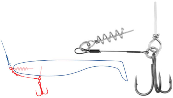 Dragon Screw Stinger with Pin and Single Treble, 2 pieces!