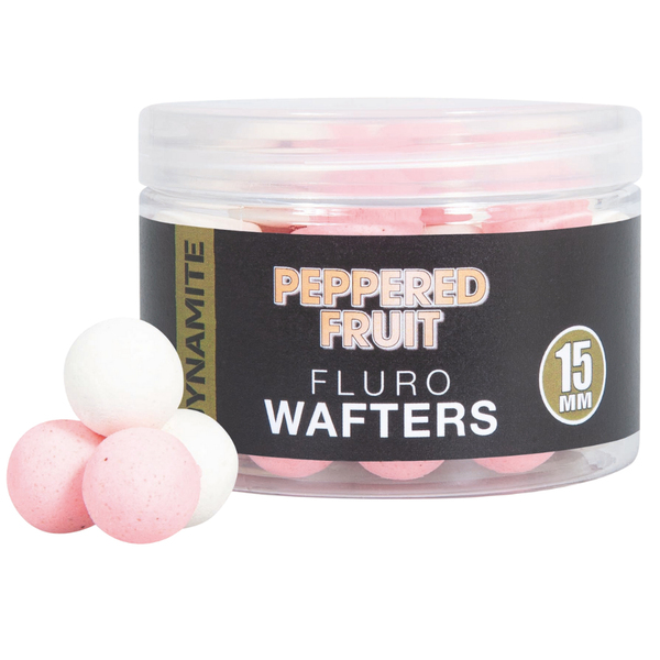 Dynamite Baits Peppered Fruit Fluoro Wafters (15mm)