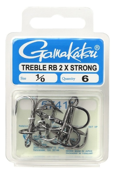 Gamakatsu Salt Water Treble 2X NSB Drilling - #1/0